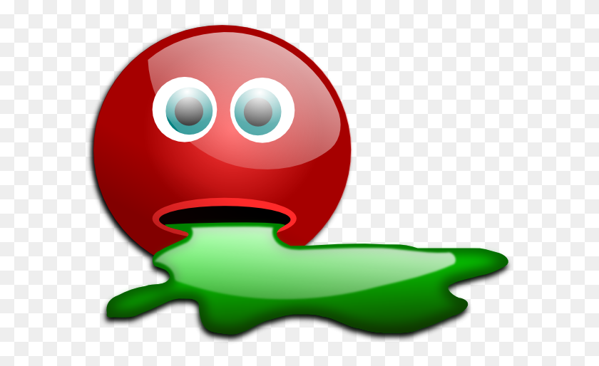 600x454 Vector Clipart Of A Sick Smiley Hanging Its Tongue Out - Tongue Out Clipart