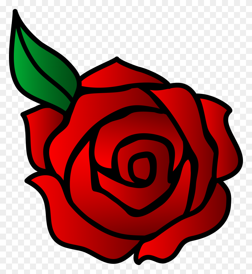 4042x4434 Vector Clipart Rose - Animated Valentines Clipart