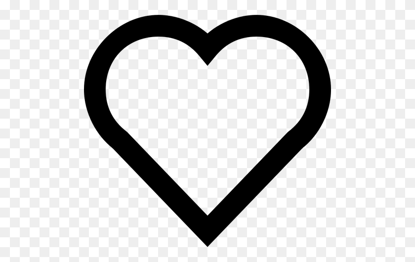 500x470 Vector Drawing Of A Black Heart - Black Heart PNG