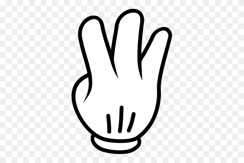 347x500 Vector Drawing Of A Glove With Three Fingers Up - Fingers Crossed Clipart