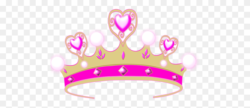 500x305 Vector Drawing Of A Princess Crown - Crown Drawing PNG