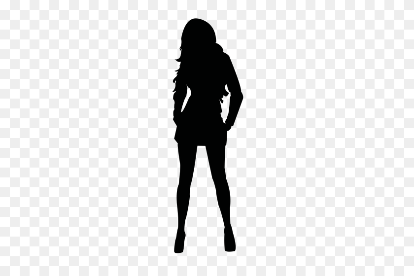 353x500 Vector Drawing Of A Woman Silhouette - Human Body Clipart Black And White