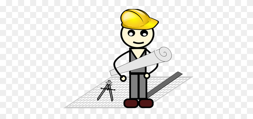 500x337 Vector Drawing Of Architect With Compass And Ruler - Compassion Clipart