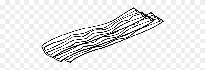 500x230 Vector Drawing Of Bacon - Bacon Clipart Black And White