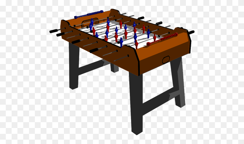 500x435 Vector Drawing Of Football Table - Foosball Clipart