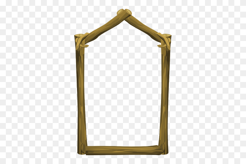 333x500 Vector Drawing Of Freestanding Wooden Frame - Wooden Picture Frame PNG