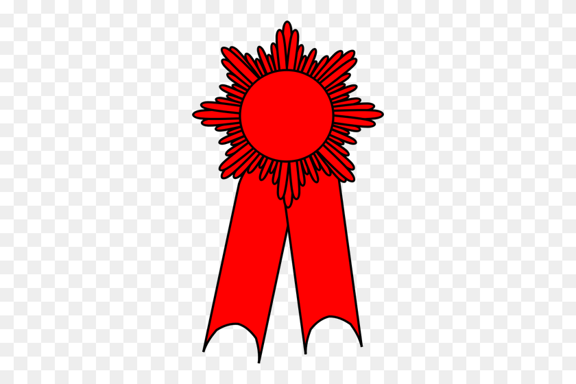 280x500 Векторный Рисунок Медали С Красной Лентой - Победитель Ленты Клипарт