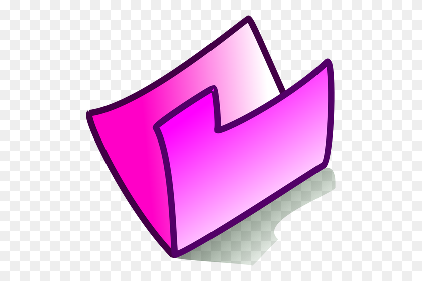 497x500 Vector Drawing Of Pink Pc Folder Icon - Pc Clipart