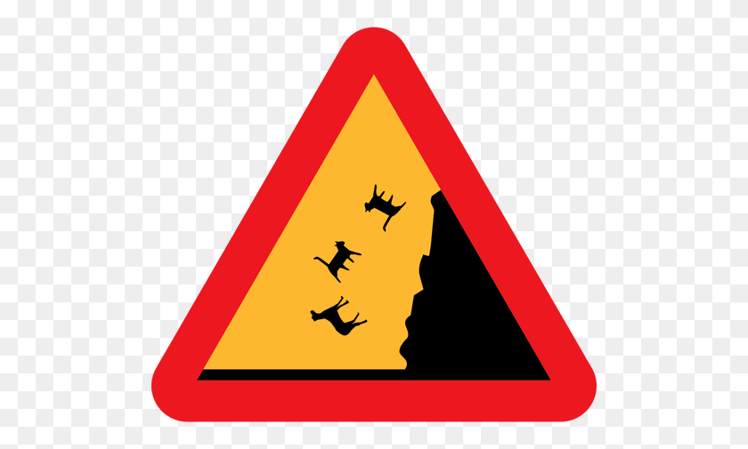 500x445 Vector Drawing Of Raining Cats And Dogs Warning Road Sign Public - Raining Cats And Dogs Clipart