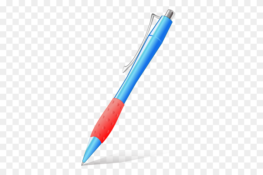 320x500 Vector Drawing Of Simple Plastic Pen - Pen Writing Clipart