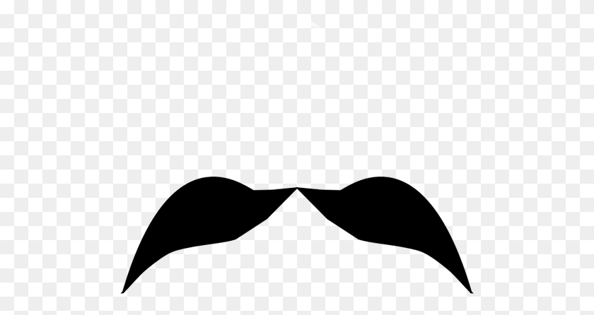 500x386 Vector Drawing Of Spiky Down Mustache - Black Mustache Clipart