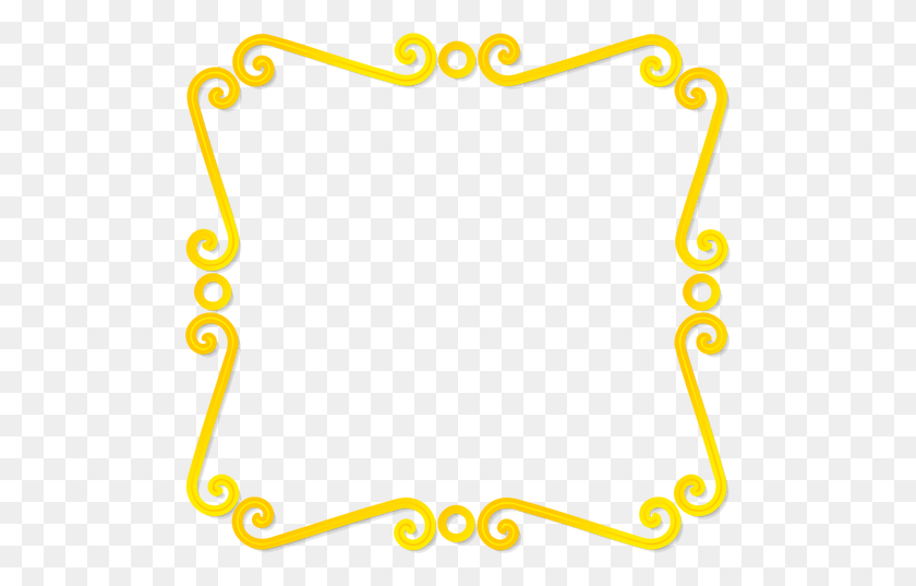 500x477 Векторный Рисунок Тонкой Золотой Рамы Зеркала - Желтая Рамка Png