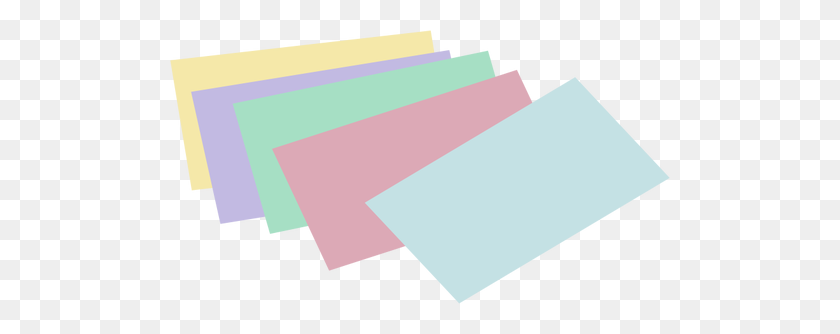 500x274 Vector Drawing Of Unlined Colored Index Cards - Index Card PNG