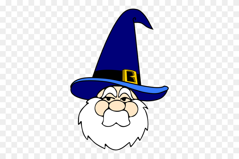 346x500 Vector Drawing Of Wizard Man With A Blue Hat - Wizard Of Oz Clipart