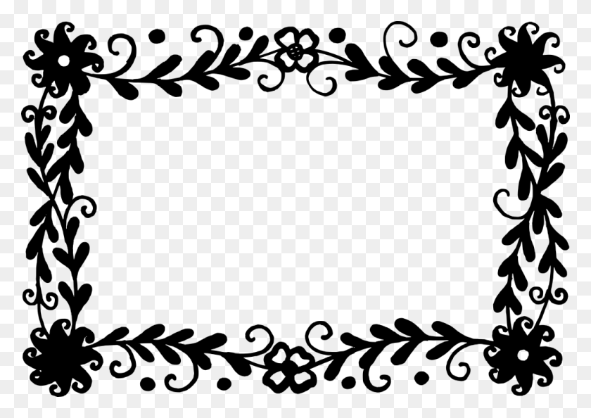1024x702 Vector Frame Clipart Floral - Border Vector PNG