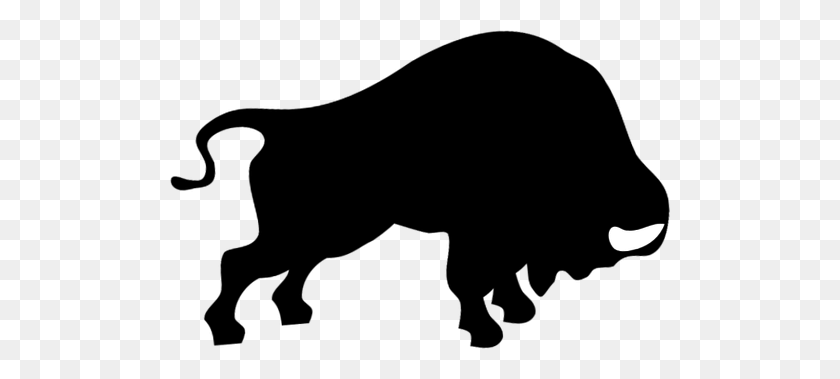 500x319 Vector Graphics Of Bison About To Fight - Bison Clipart