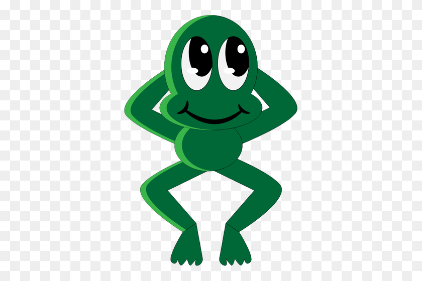 345x500 Vector Graphics Of Frog Having A Rest On The Back - Back Pain Clipart