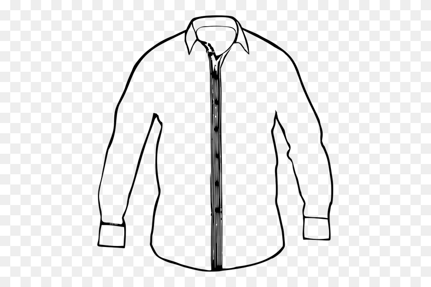 461x500 Vector Graphics Of Man's White Shirt With Collar - White Shirt Clipart