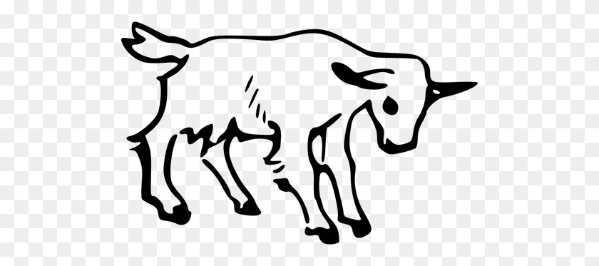 500x313 Vector Graphics Of Mountain Goat - Goat Face Clipart