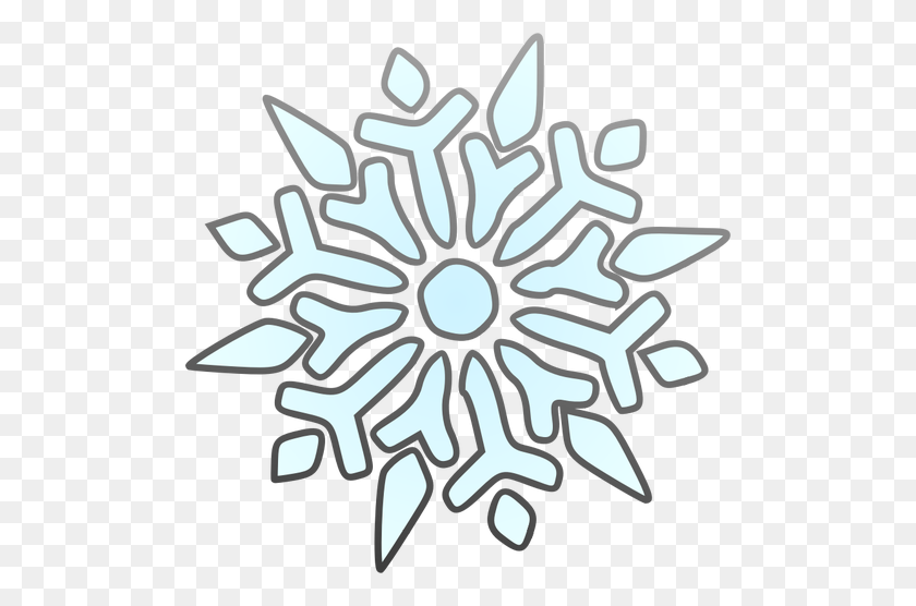 500x496 Vector Graphics Of Segmented Snowflake - Snowflake Vector PNG