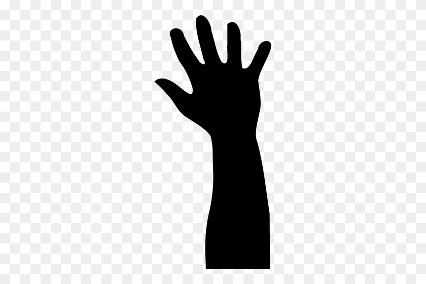 231x500 Vector Graphics Of Wide Open Fist Stretched Up - Black Fist Clipart