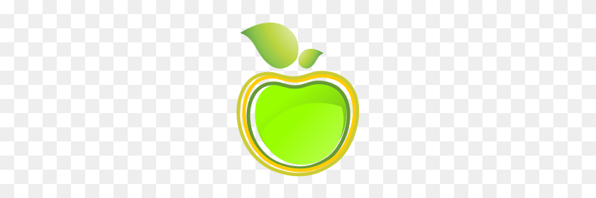 175x220 Vector Green Apple Line Art Logo Download - Green Apple PNG