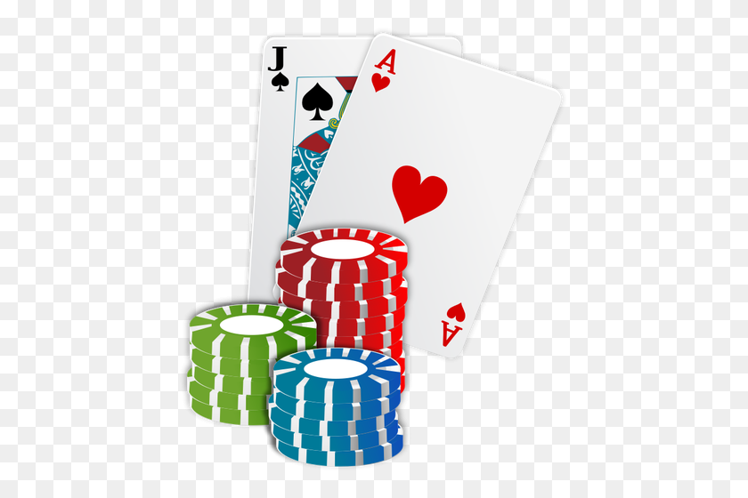 435x500 Vector Illustration Of Casino Chips Poker Cards - Poker Cards PNG