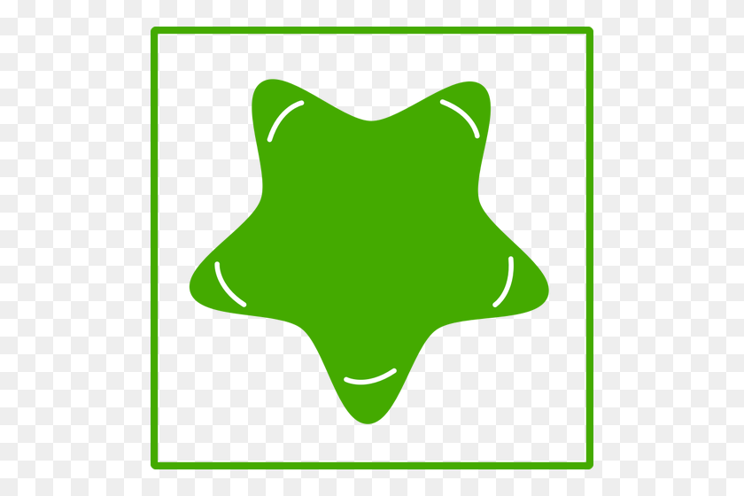 500x500 Vector Illustration Of Eco Green Star Icon With Thin Border - Star Border PNG