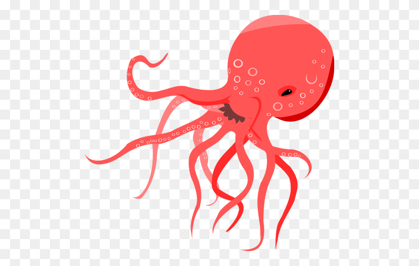 500x474 Vector Illustration Of Red Octopus - Purple Octopus Clipart