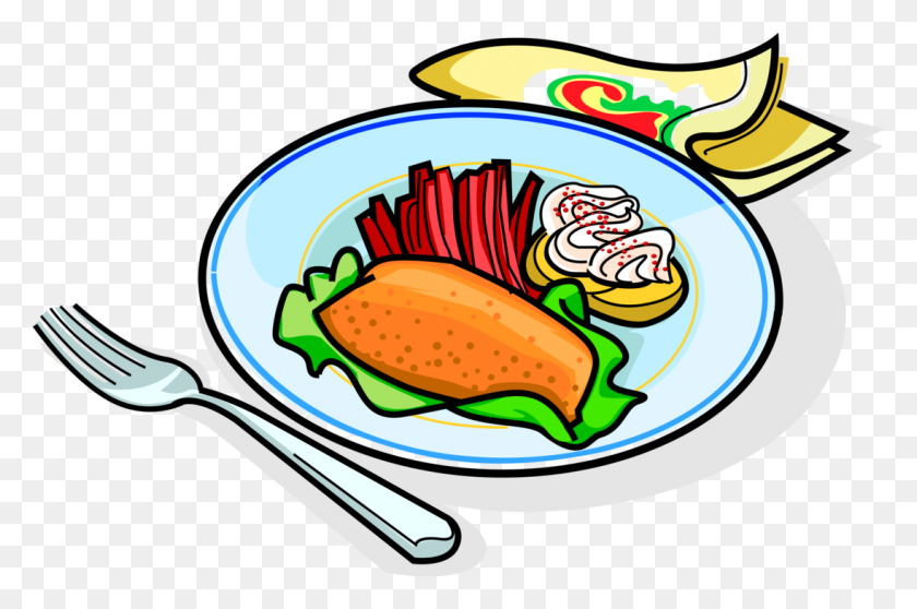 1096x700 Vector Illustration Of Russian Cuisine Garnished Fried - Dinner PNG