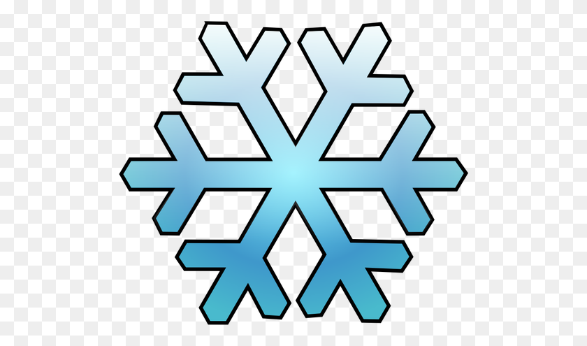 500x435 Vector Illustration Of Shaded Blue Snowflake - Snowflake Vector PNG