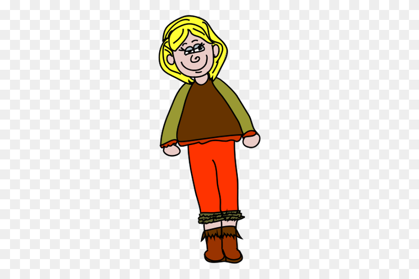 206x500 Vector Illustration Of Smiling Blonde Housewife - Housewife Clipart