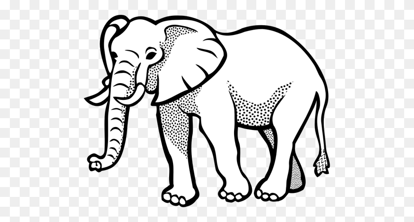 500x391 Ilustración De Vector De Elefante Manchado - Imágenes Prediseñadas De Elefante Africano