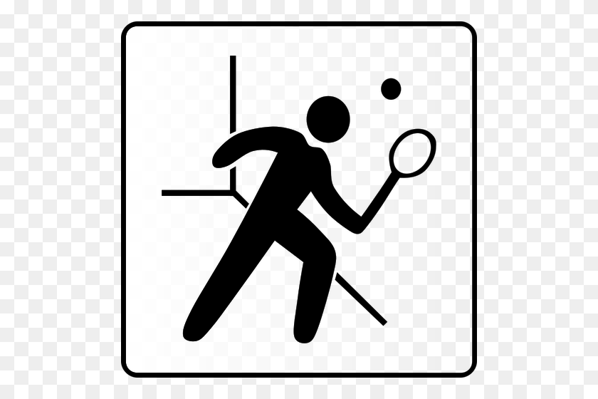 500x500 Vector Illustration Of Squash Facilities Available Sign Public - Hotel Clipart Black And White