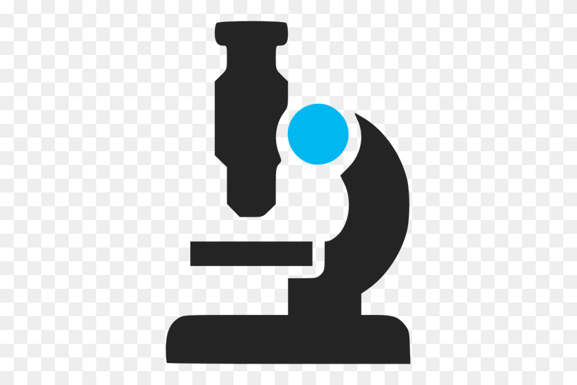 357x500 Vector Illustration Of Two Color Microscope Icon - Examine Clipart