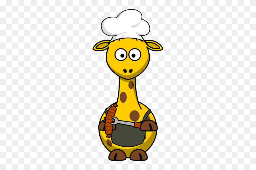 233x500 Vector Image Of Chef Giraffe - Jirafa Clipart
