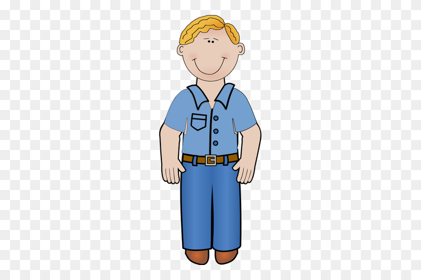205x500 Vector Image Of Daddy In Jeans - Blue Jeans Clip Art