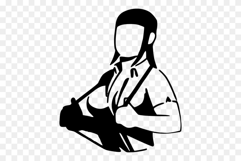 426x500 Vector Image Of Faceless Woman With Suspenders - Suspenders Clipart