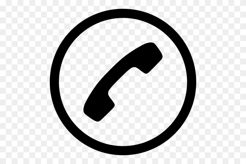 500x500 Векторное Изображение Символа Стационарного Телефона - Черно-Белый Клипарт Телефон