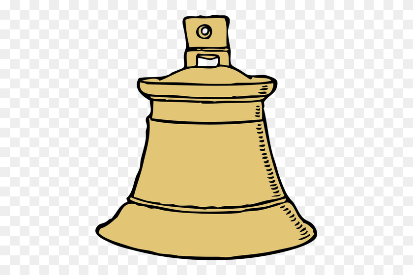 451x500 Vector De La Imagen De La Campana De Oro - Bell Ringing Clipart