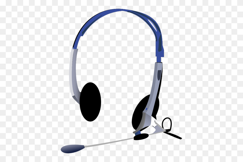 420x500 Vector Image Of Headphones With Microphone - Microphone Vector PNG