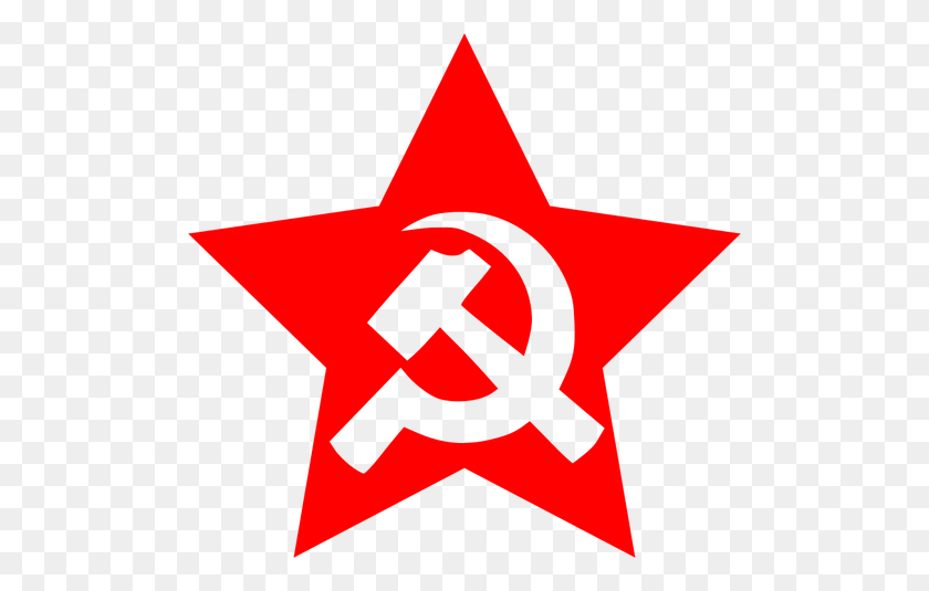 500x475 Vector Image Of Large Hammer And Sickle In Star - Communism Clipart