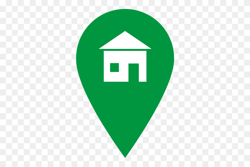 330x500 Vector Image Of Location Pointer With Home Sign - Location Clipart