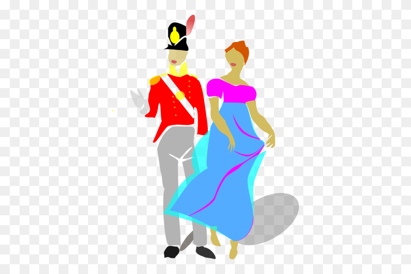 382x500 Vector Image Of Man And Woman Dancing - Fall Revival Clipart