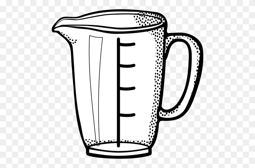500x494 Vector Image Of Measuring Cup Line Art - Measuring Cup Clipart