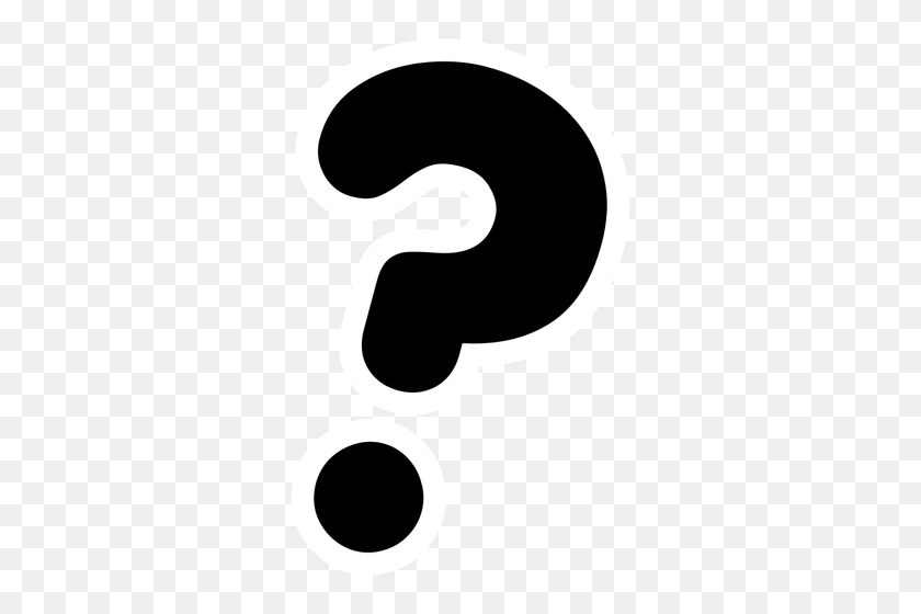 500x500 Vector Image Of Primary Question Mark Black And White Icon - Questions Clipart Images