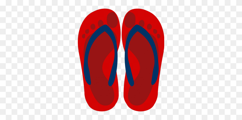 300x358 Vector Image Of Red Flip Flops With Feet Imprint Design And Blue - Daylight Savings Clipart