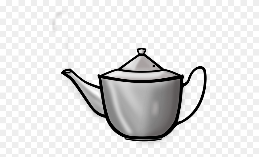 500x449 Vector Image Of Steaming Metal Teapot - Free Clipart Coffee Cup Steaming