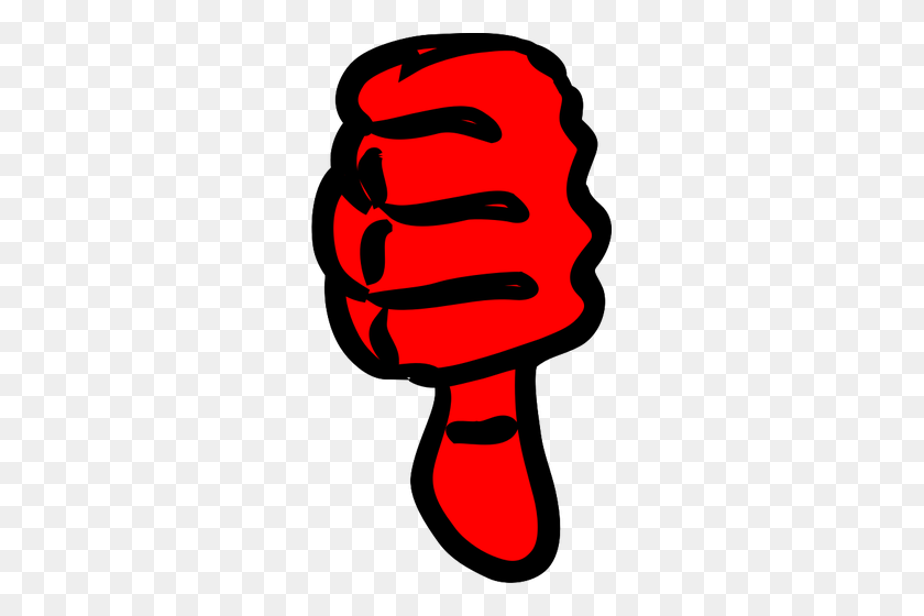273x500 Vector Image Of Strong Red Hand Thumbs Down - Strong Clipart