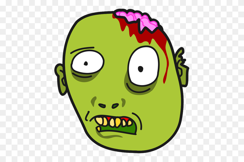 465x500 Vector Image Of Zombie With Bleeding Brain - Zombie Brains Clipart